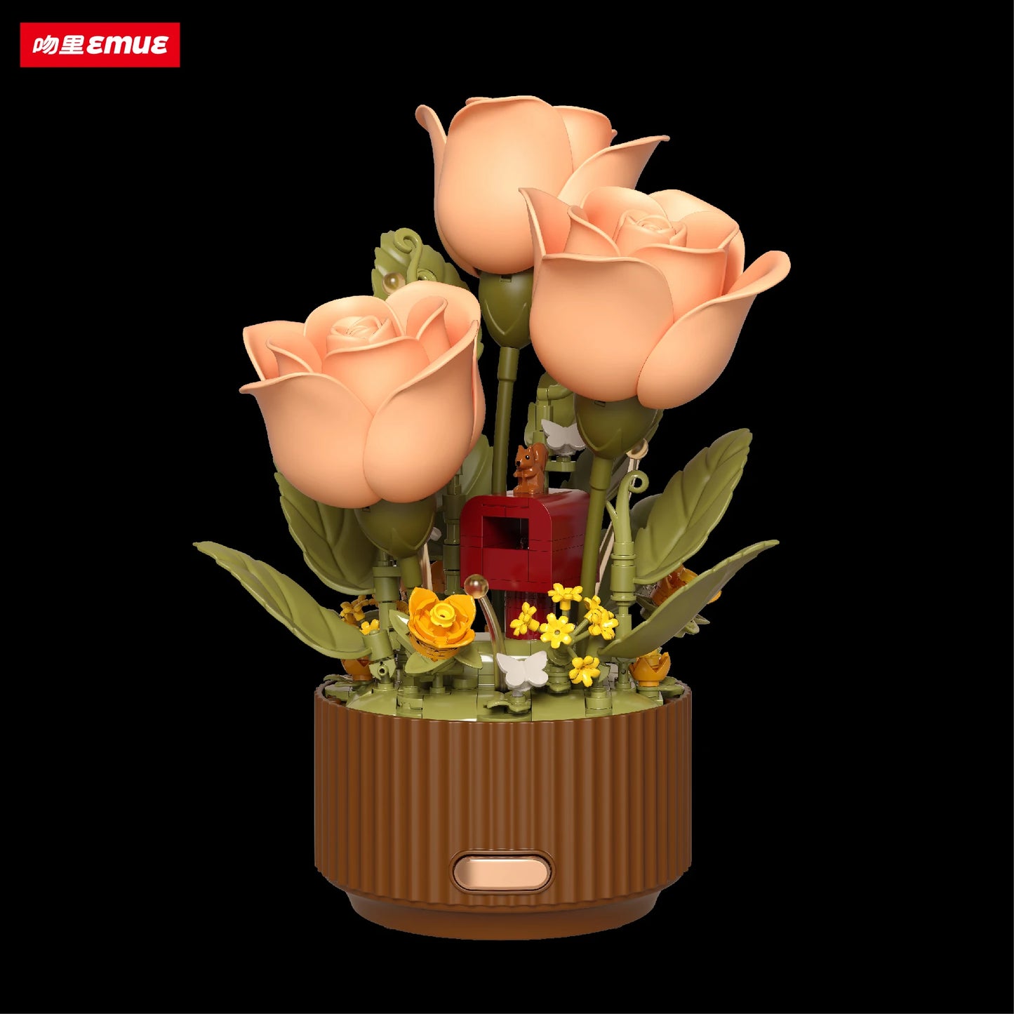 Leuchtender Blumenstrauß aus Bausteinen